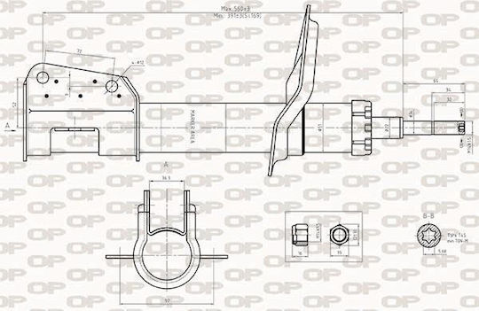 Open Parts Set Shock Absorbers 1pcs for Peugeot Expert Fiat Scudo Mercedes-Benz 220 Citroen Jumpy Rover 220