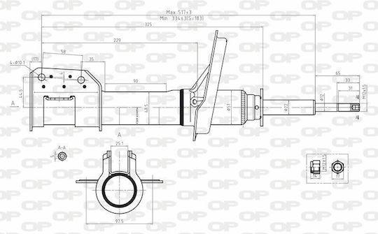 Open Parts Set Shock Absorbers 1pcs for Fiat Punto