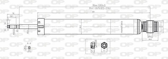Open Parts Сет амортисьори 1бр за Seat Алтеа / Леон / Толедо Audi A3