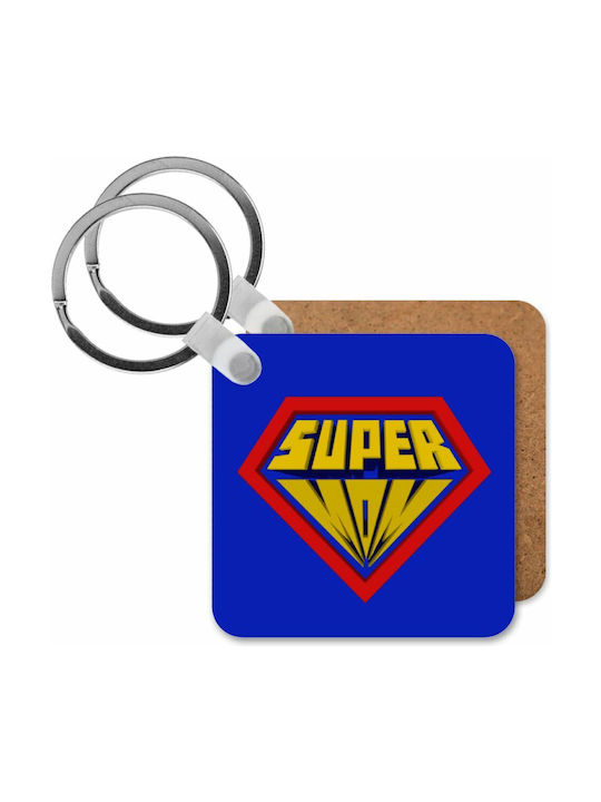 Keychain Wallet Super Mom 3d Wooden