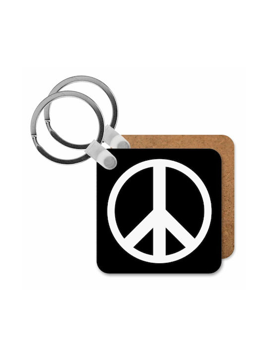 Keychain Portofel Peace Lemn