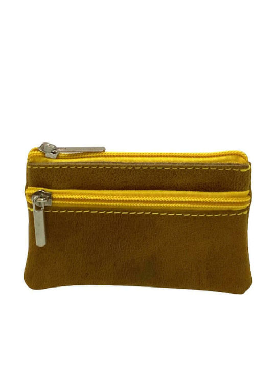 Women Weakness Leather Key Holder Yellow