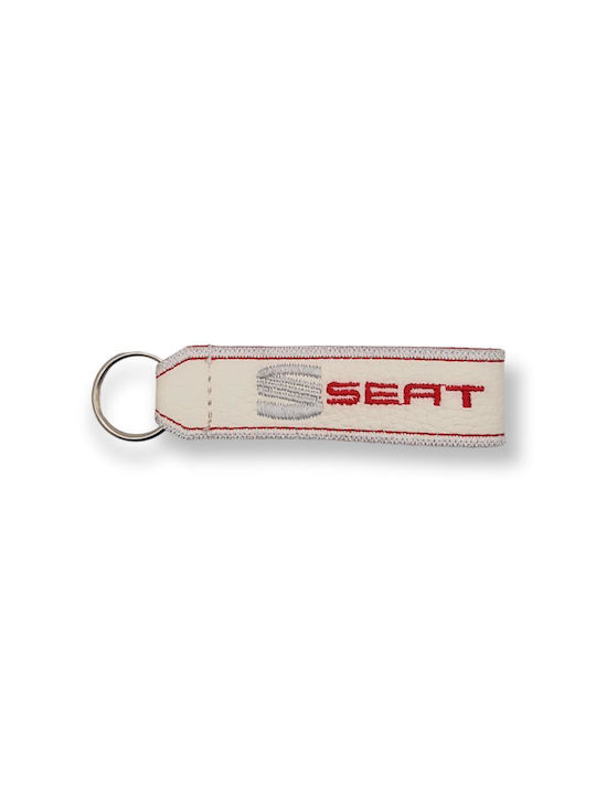 Keychain Leather White