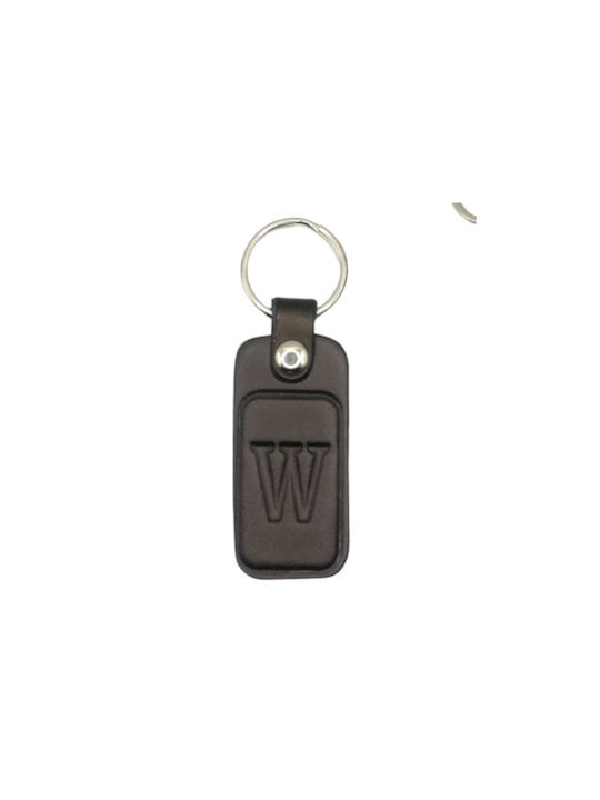 Lucrat manual Keychain Piele Monogramă Negru