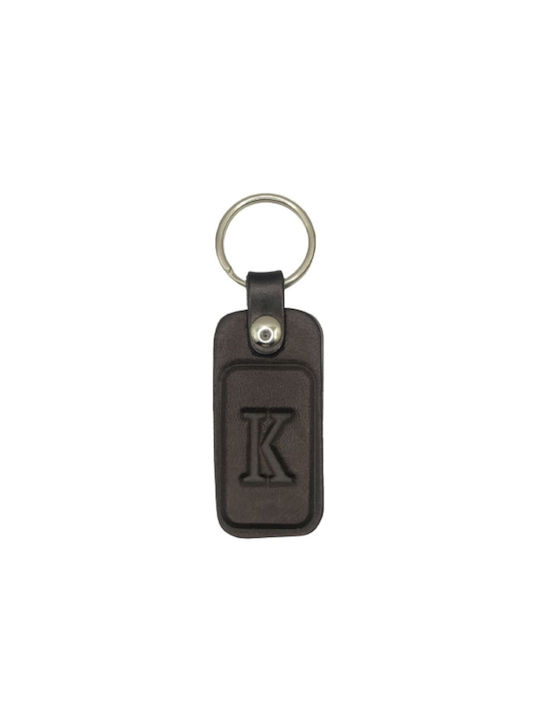 Lucrat manual Keychain Piele Monogramă Negru