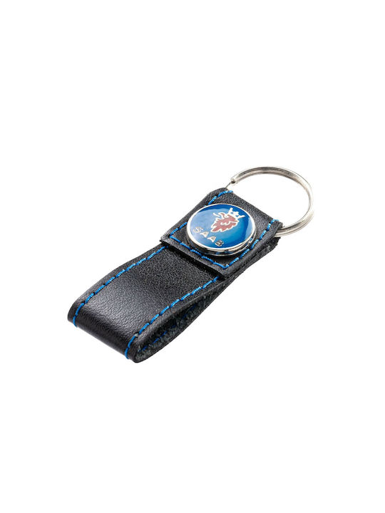 Keychain Saab Piele Albastru