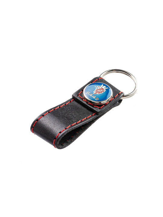 Keychain Saab Leather Red