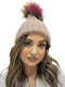 Ribbed Beanie Cap Pink