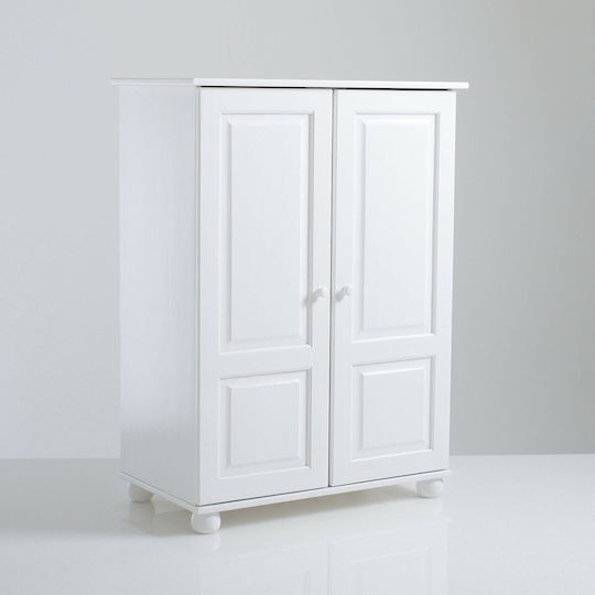 Δίφυλλη Ντουλάπα Λευκή 88x49x120cm