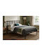 Ibiza Metal Black Semi-Double Bed with Slats for Mattress 120x200cm