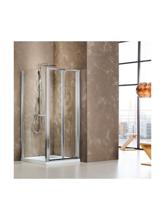 Devon BI090T-100 Shower Screen for Shower with Foldable Door 85.5-89.5x185cm Chrome