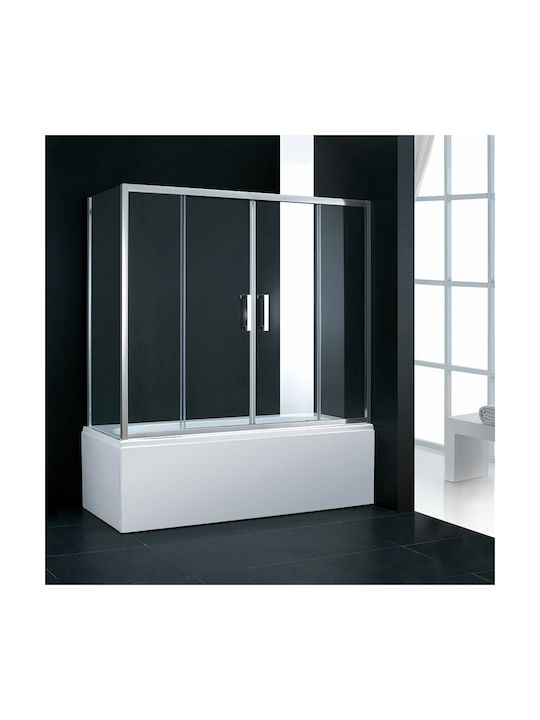 Axis SLB2X160T-100 Shower Screen Bathtub with Sliding Door 70x140cm Clear Glass Chrome