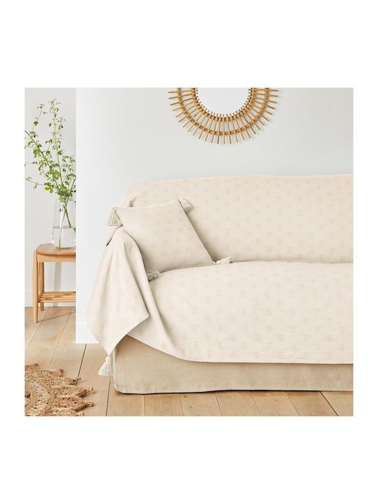 La Redoute Interieurs Sesselüberwurf Jacquard 150x150cm Beige