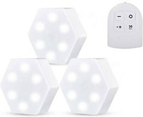LED Emergency Light Spot with Battery Powered, Photocell and Remote Control 3pcs