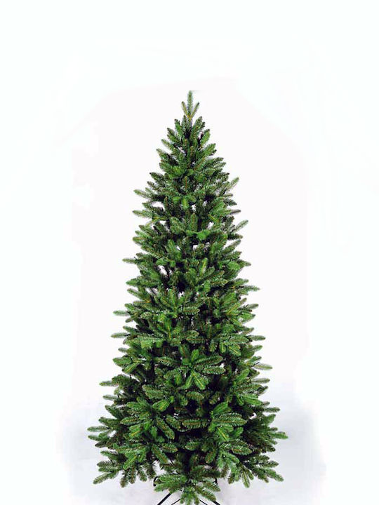 Christmas Slim Green Tree with Metallic Base and Built in Branches H180cm