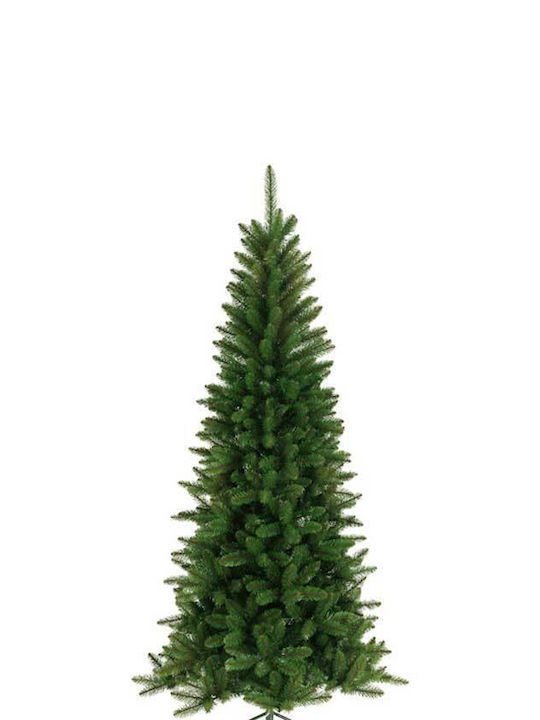 Christmas Slim Green Tree with Metallic Base and Built in Branches H180cm