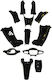 Links Motorrad Kunststoff-Set für Modenas Kriss II Schwarz 12Stück