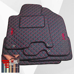 Set of Front and Rear Mats 4pcs from Leatherette for Hyundai i30 Red