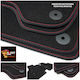 Citroen Saxo 1999-2003 Teppichmatten Sport Line Schwarz mit roter Naht Rote Stickerei Citroen Set aus 4 Teilen