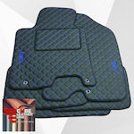 Set of Front and Rear Mats 4pcs from Leatherette for Nissan Cube Hyundai i30 Black