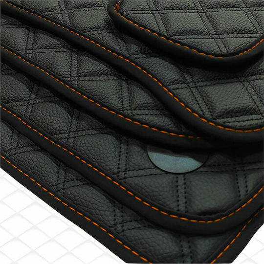 Alfa Romeo Brera 2005-2010 Technoleather Cube Black Orange Embroidery Brera Set of 4 Pieces