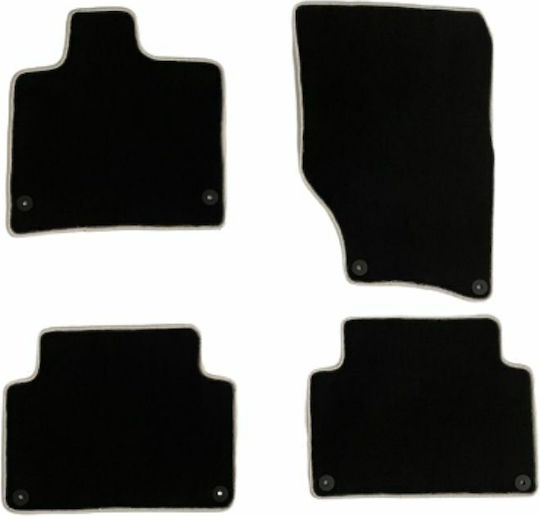 Autopataki Set of Front and Rear Mats 4pcs for Audi Q7 2006-2015 Black