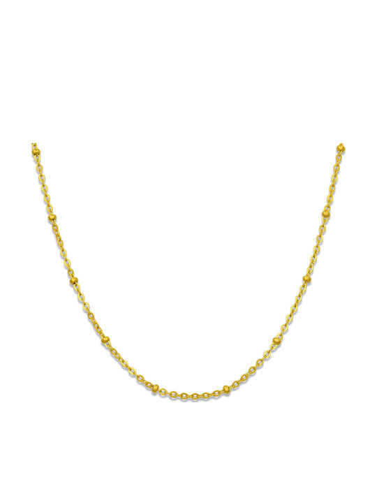 Goldjewels Chain Neck made of Steel Gold-plated Thin Thickness 2mm and Length 55cm