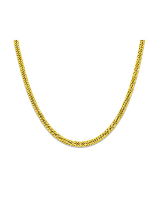 Chain Neck from Steel Gold-plated Wide Thickness 6mm and Length 50cm