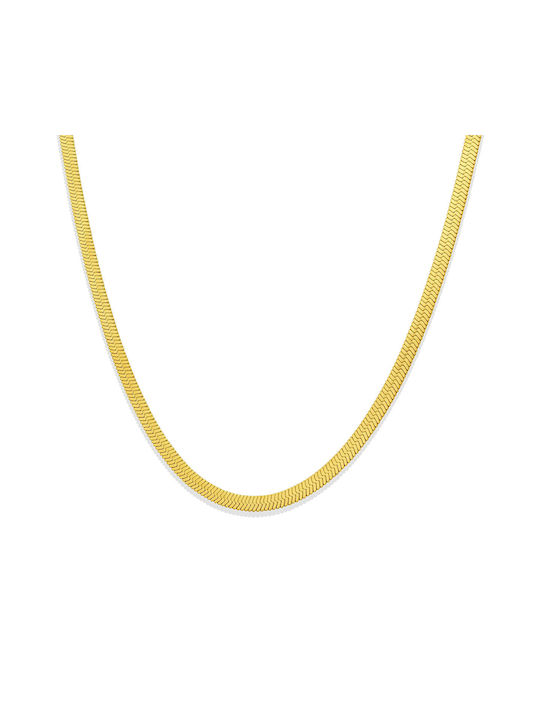 Unisex Gold Plated Stainless Steel Neck Thin Chain Yellow