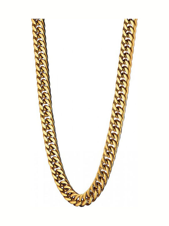 SOFI Chain Neck made of Steel Gold-plated Wide Thickness 10.3mm and Length 60cm