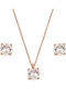 Verorama Set with Necklace & Earrings from Silver Gold Plated with Stones