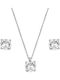 Verorama Set with Necklace & Earrings from Silver with Stones
