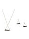 Tatu Moyo Set with Necklace & Earrings from Silver Gold Plated with Stones