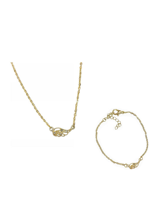 Tatu Moyo Set with Necklace & Bracelet from Gold