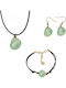 Tatu Moyo Set with Necklace , Earrings & Bracelet from Gold with Stones