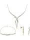 Set with Necklace , Earrings & Bracelet from White Gold 9K with Stones