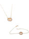 Gatsa Set with Necklace & Bracelet from Gold 14K with Stones