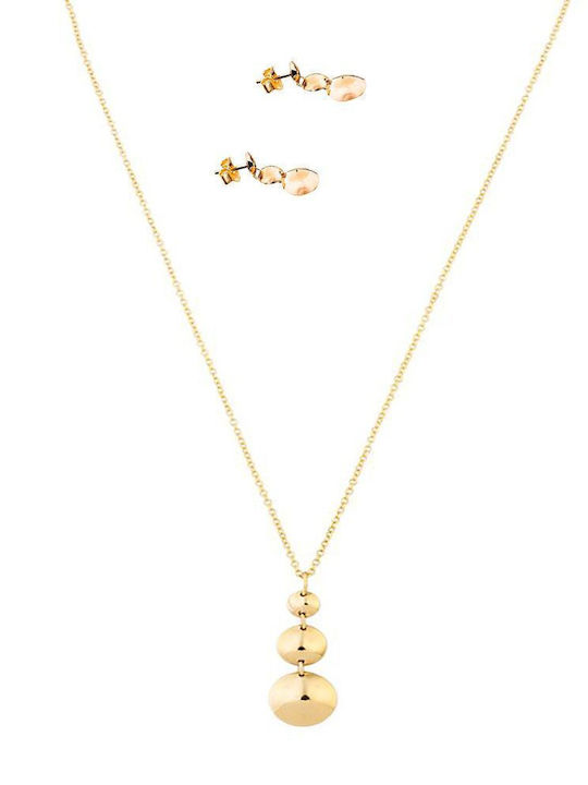 Al'Oro Gold Set Necklace & Earrings 14K
