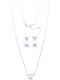 PS Silver Set cu Colier & Cercei din Argint cu Pietre