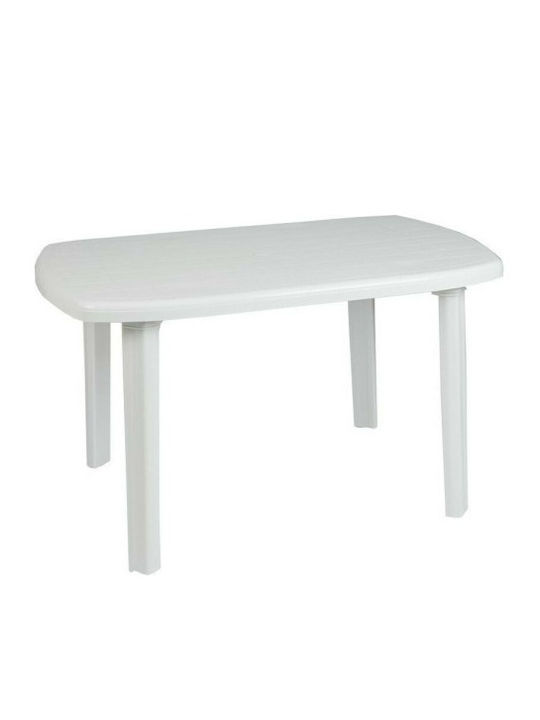 Πλαστικό Τραπέζι Εξωτερικού Χώρου Λευκό 125x80x71εκ.