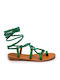 Malesa Women's Flat Sandals in Green Color