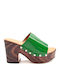 Collie Le Mules mit Chunky Hoch Absatz in Grün Farbe