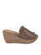 Women's Leather Platform Shoes Gold