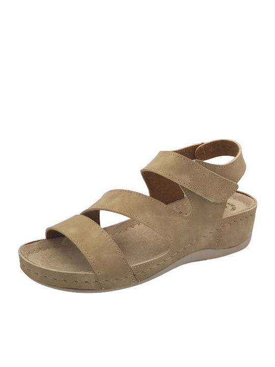 Anatomic Women's Leather Platform Shoes Beige