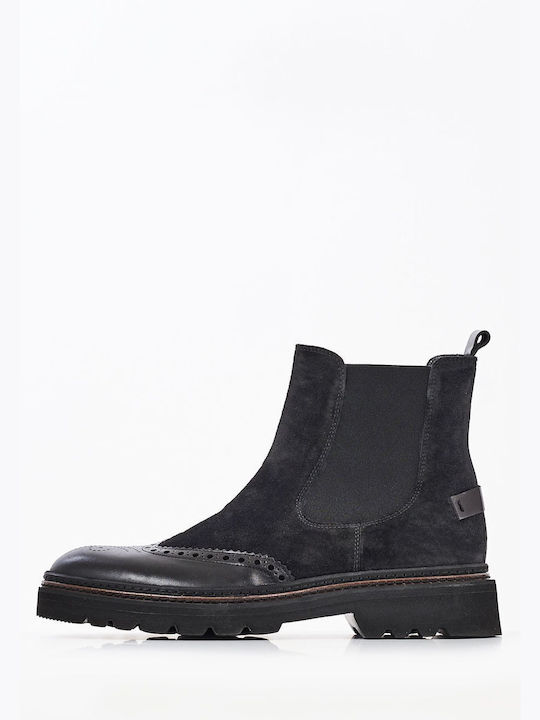 Vice Footwear Men's Leather Chelsea Ankle Boots Black BLACK