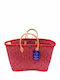 Straw Beach Bag Red