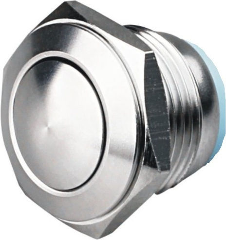 Metal Pushbutton Momentary 16mm Διακόπτης Μπουτόν Ασημί