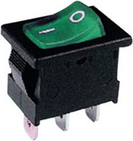 Mini On-Off switch Rocker with Lighting Green 1pcs