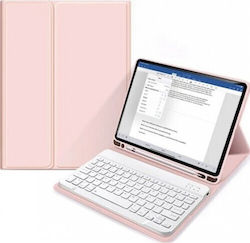 Ipad Flip Cover Synthetic Leather with Keyboard English US Pink (Universal 10.9") 43698