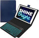 Ipad Flip Cover Synthetic Leather with Keyboard English US Blue (Universal 10.9") 43707